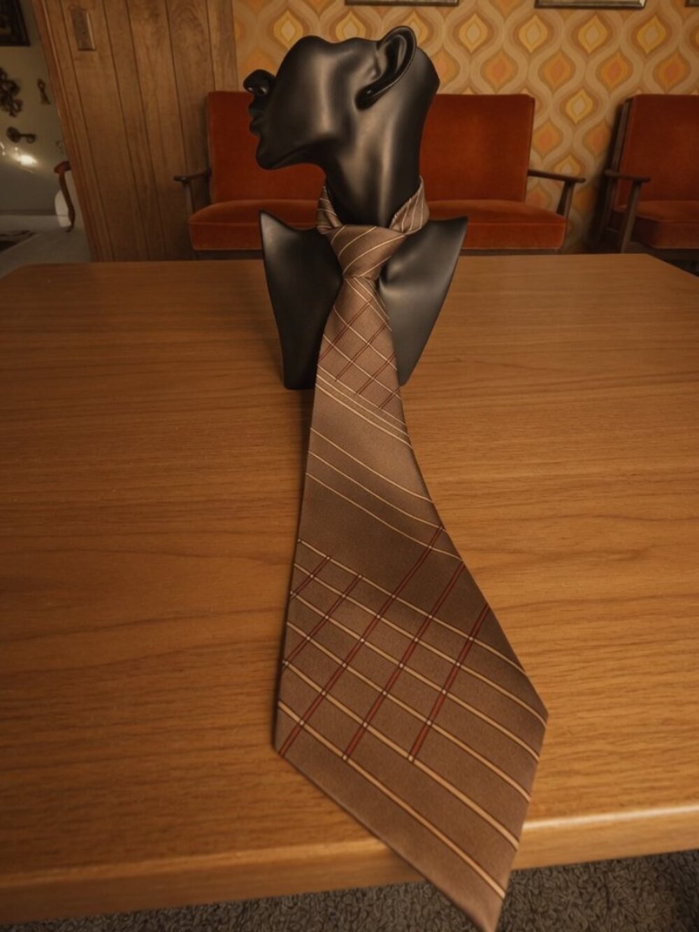 Vintage 70s Lisca Boutique Yugoslavia Geometric Mod Silk Tie